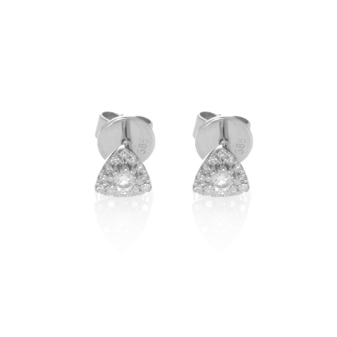 Women's or Men's Triangle Diamond Earrings
