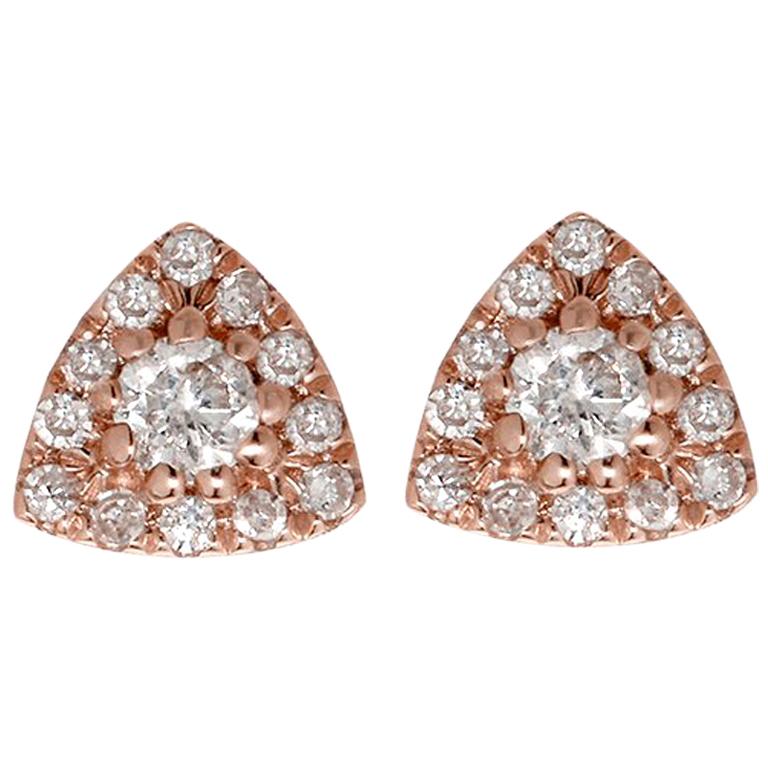 Triangle Diamond Earrings For Sale