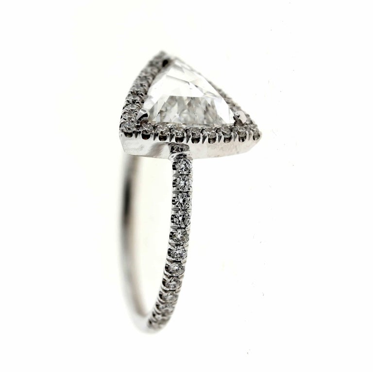 Triangle Diamond (Certified) Engagement Ring For Sale at 1stdibs