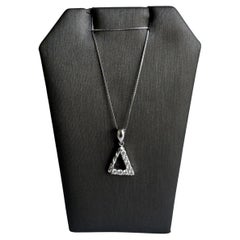 Collana di diamanti a triangolo in platino - 0,32ctw GH VS/SI Diamanti, 14,5-16"