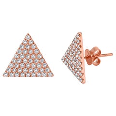 Triangle Diamond Pave Earrings 0.66 cts.
