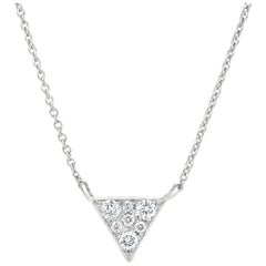 Luxle Triangle Diamond Pendant Necklace in 18k White Gold