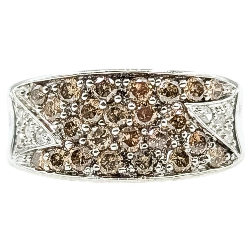 Triangle Diamond Ring in 14k White Gold