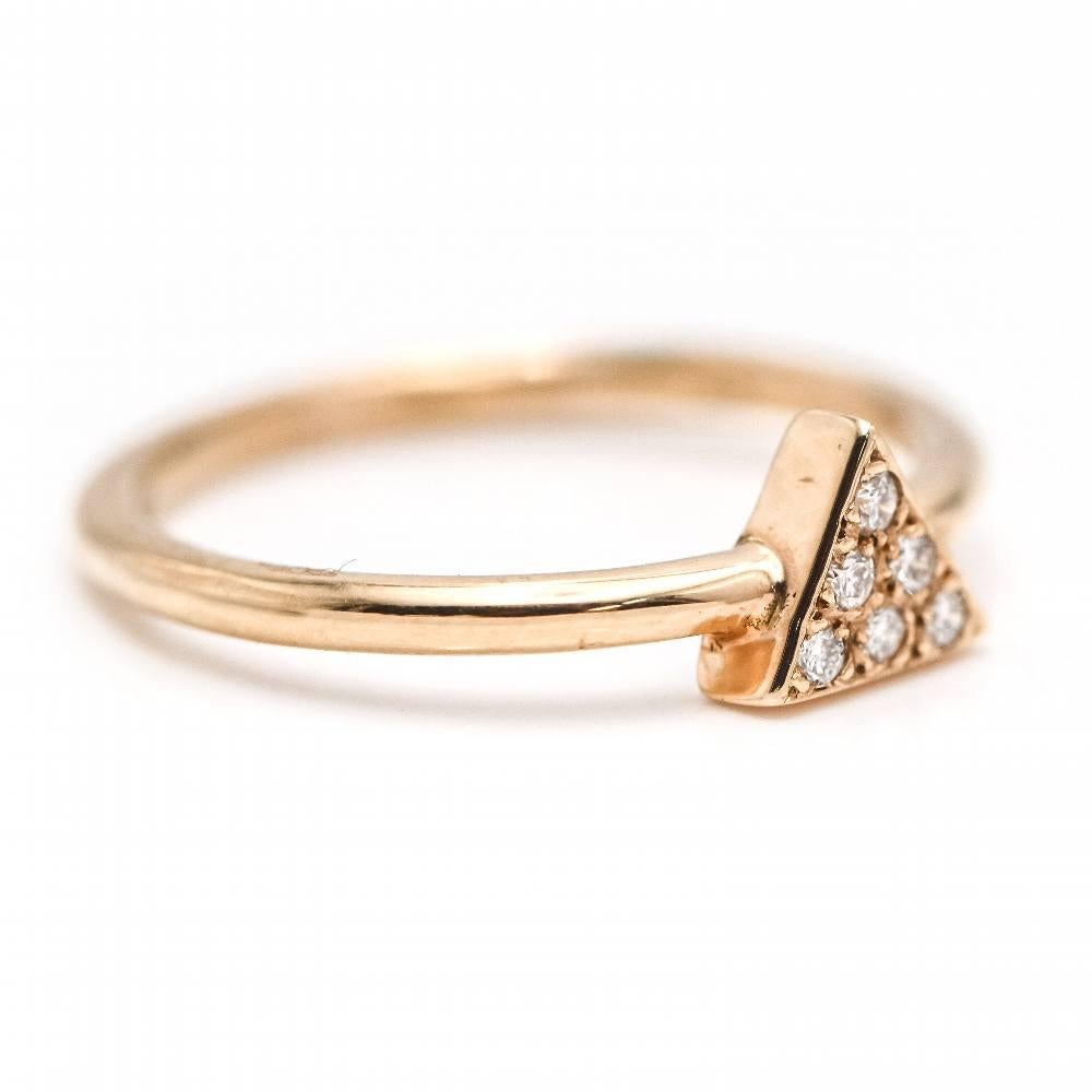 Rose Gold Ring with Diamonds and for woman  6x Brilliant Cut Diamonds with a total weight of 0.10cts in quality G/VS2  Size 13.5 18kt Rose Gold  2.43 grams  Brand new  Ref:D363103CG