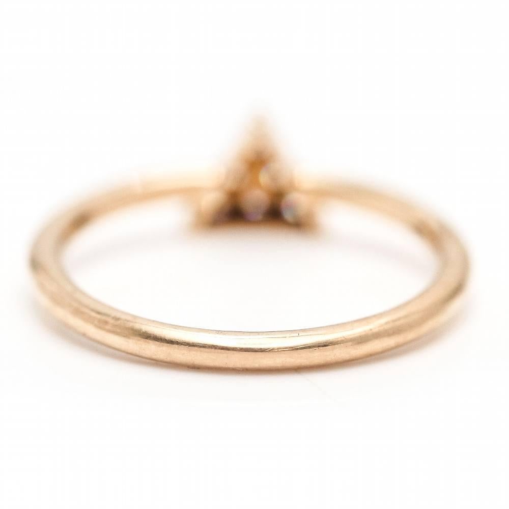 Brilliant Cut TRIANGLE Diamond Ring in Rose Gold For Sale