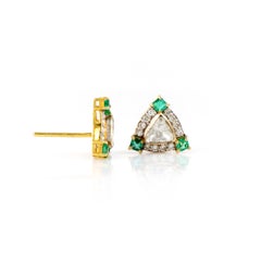 Triangle Emerald Studs 0999