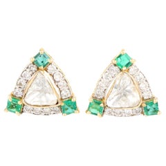 Triangle Emerald Studs 0999