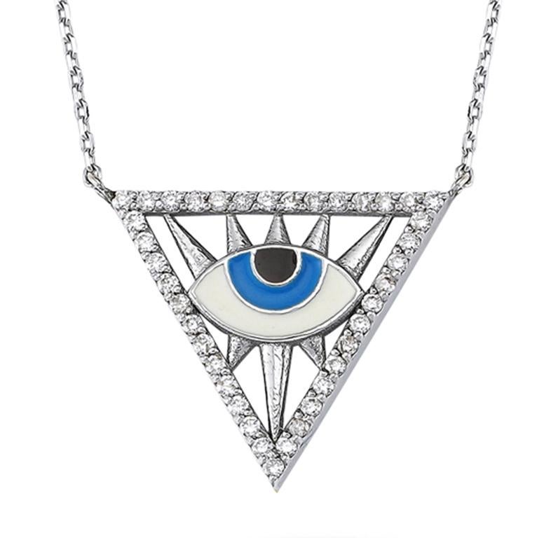 triangle evil eye pendant