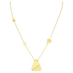 Triangle Geometric Diamond Necklace in 18 Karat Yellow Gold