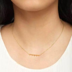 Triangle Necklace Anniversary Jewelry in 14K Solid Gold