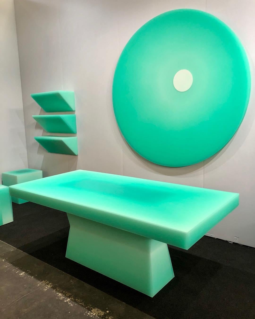 Triangle Resin Shelves/Bookshelfs Turquoise by Facture, REP by Tuleste Factory In New Condition For Sale In New York, NY