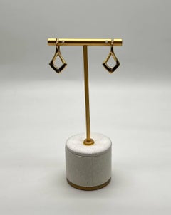 Triangle Rhombus 14K Yellow Gold Diamond Fashion Huggie Earrings