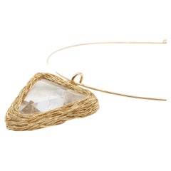 Triangle Rock Crystal choker & One-Off Necklace in 14kt Gold Cocktail Statement