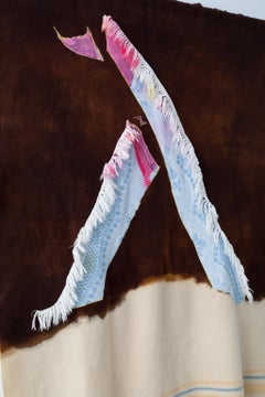 'Triangle Series #14' Quilt Painting Wool Tapestry Textile Art, In Stock