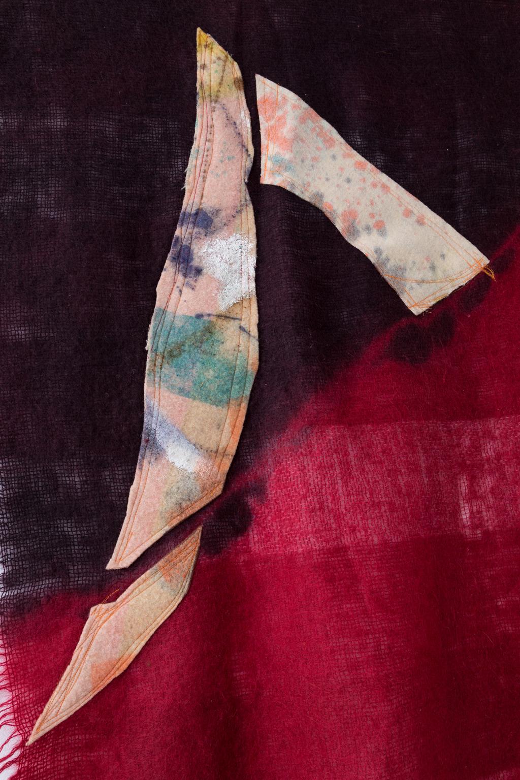 « Triangle Series #18, », peinture courtepointe, tapisserie d'art textile en laine, en stock en vente 2