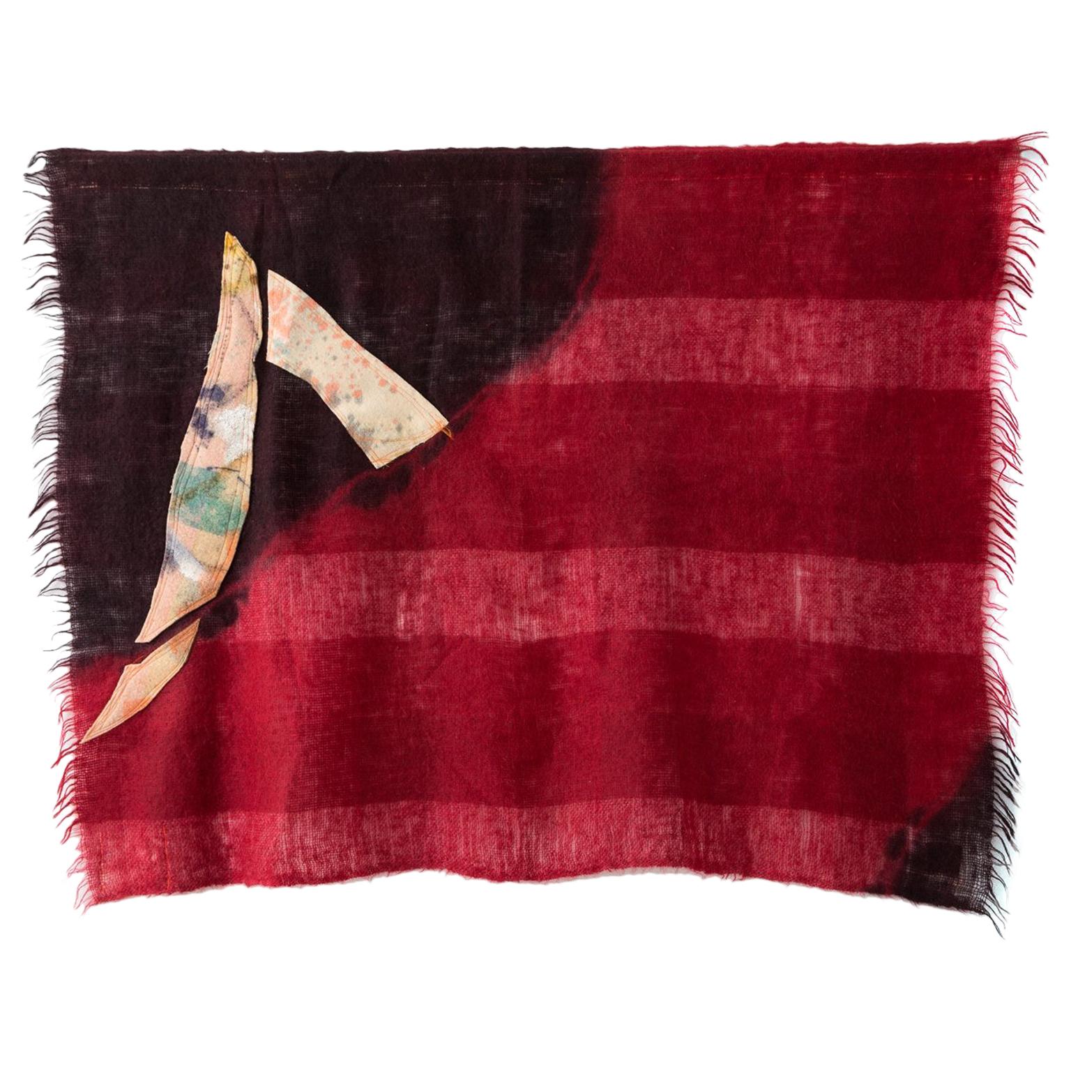 « Triangle Series #18, », peinture courtepointe, tapisserie d'art textile en laine, en stock en vente