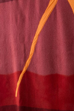 'Triangle Series #19' Quilt Painting Wool Tapestry Textile Art, in stock