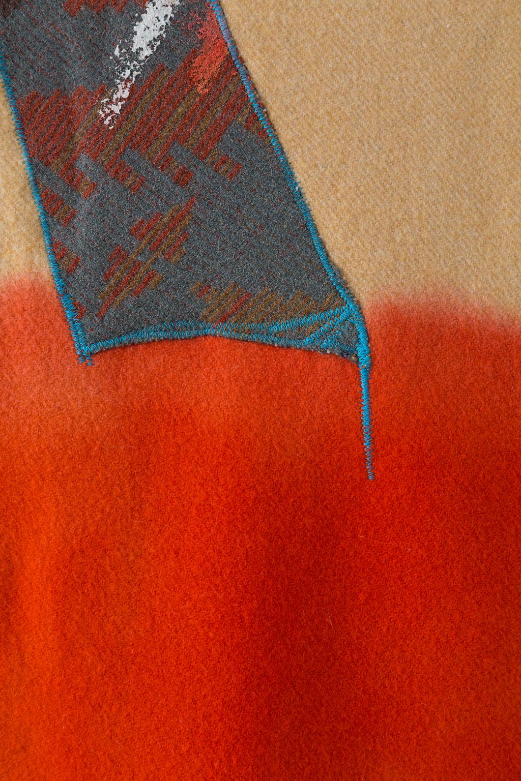 « Triangle Series #6 » - Peinture courtepointe tapisserie en laine - Art textile, en stock Neuf - En vente à Brooklyn, NY