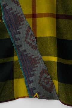 'Triangle Series #9' Quilt Painting Wool Tapestry Textile Art, En Stock