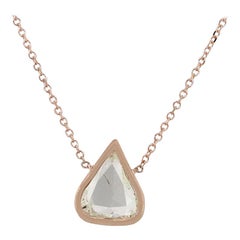 Triangle Shape Bezel Set Diamond Necklace