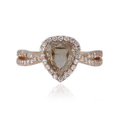 Triangle Shaped Diamond Halo Engagement Ring