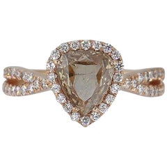 Anello di fidanzamento a forma di triangolo con diamante a raggiera