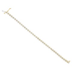 Triangle Shaped Diamond Tennis Bracelet 3.90cttw 14k Yellow Gold