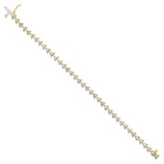 Dreieckiges Illusion-Diamant-Tennisarmband 2,25cttw 14k zweifarbiges Tennisarmband