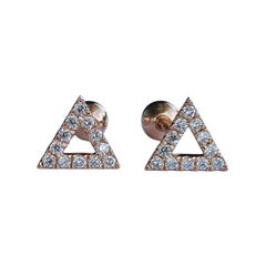 Triangle Shaped Studs 925 Sterling Silver Earrings For Women Moissanite Studs.