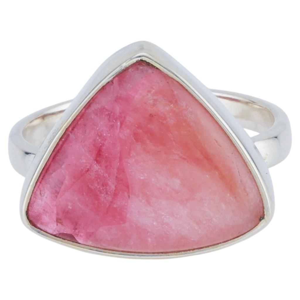 Triangle Siberian tourmaline silver ring