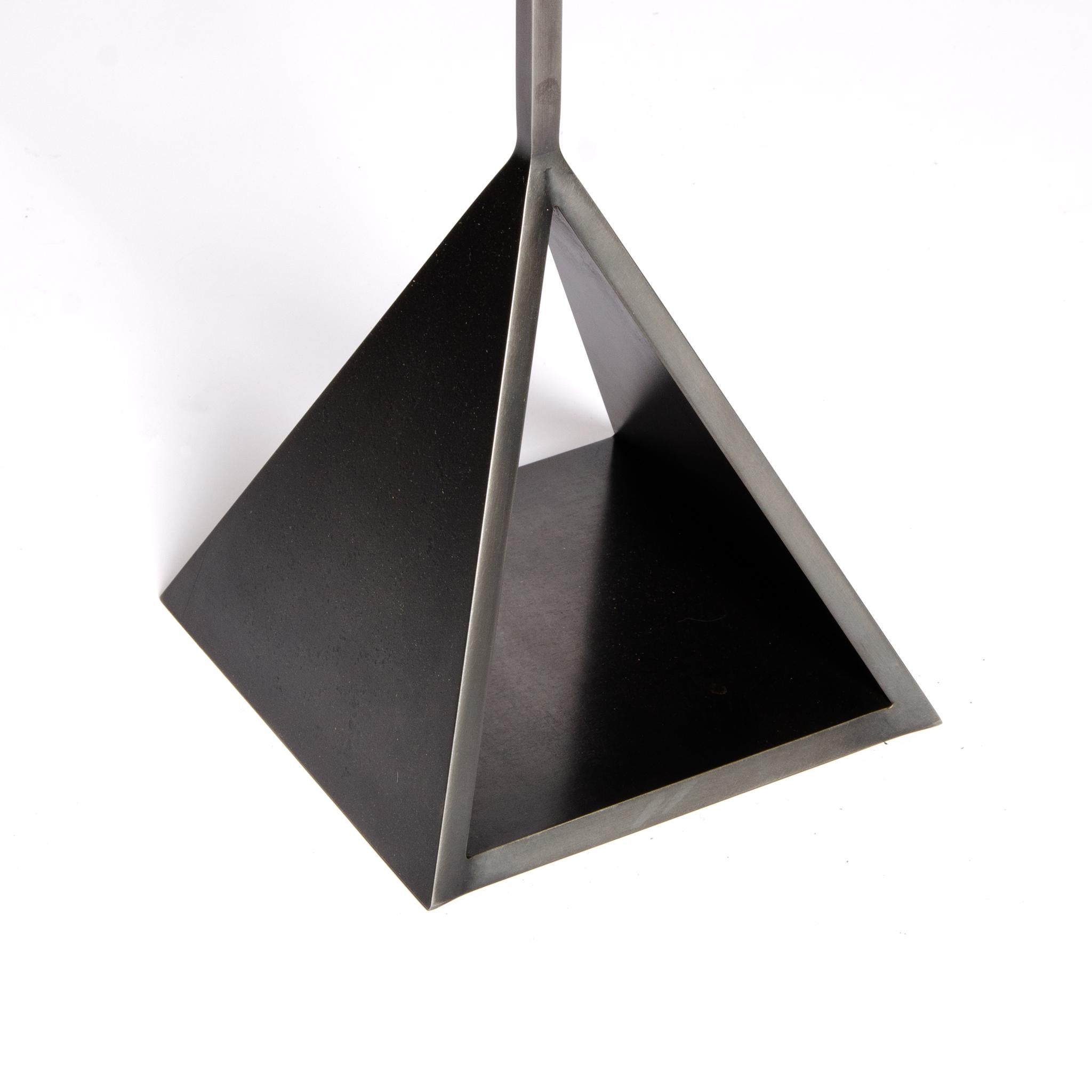Metal Coat Hanging Rack Stand in a Hand Blackened Steel Finish For Sale 2