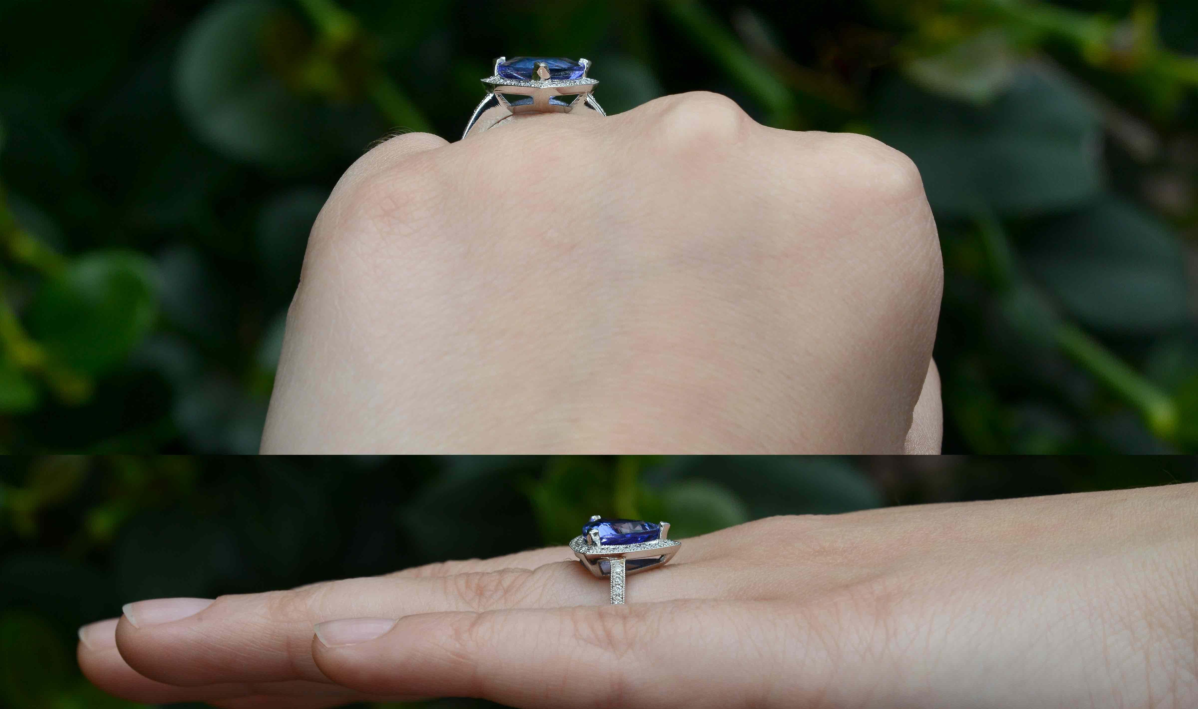 triangle sapphire ring