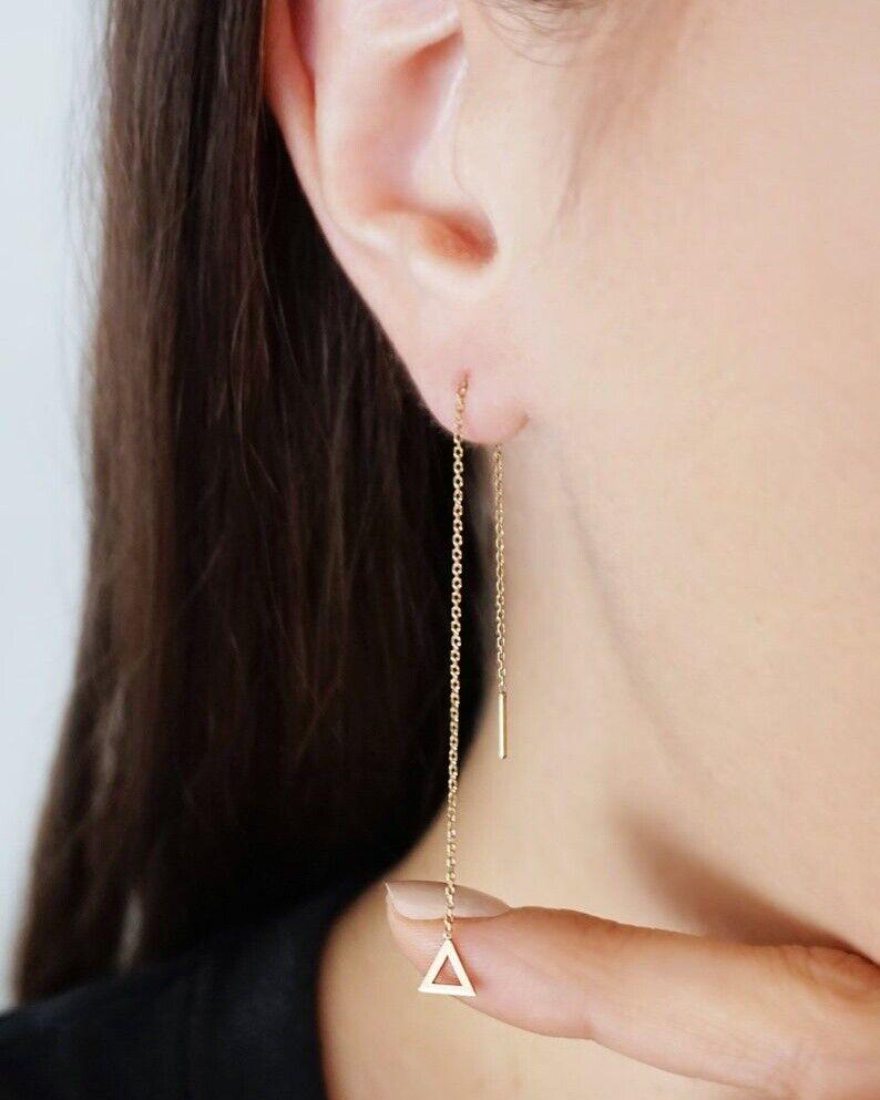 Triangle Threader Earrings 925 Silver Women Christmas Earring Fashion Jewelry.
Base Metal
Sterling Silver
Metal
Sterling Silver
Metal Purity
925

A P P R O X T I M E

All items are custom made to order. Our approx time is about 6 - 10 business days.