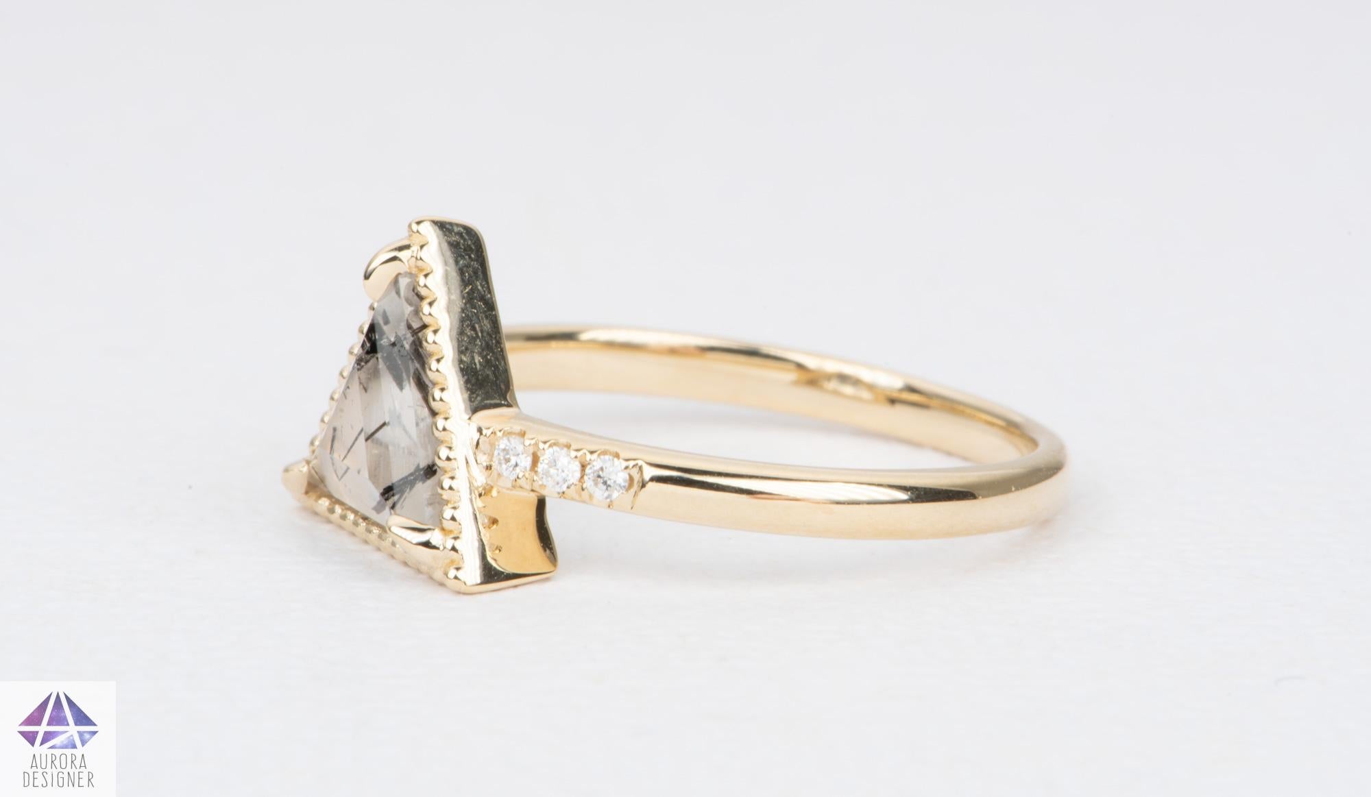 tourmalated quartz engagement ring