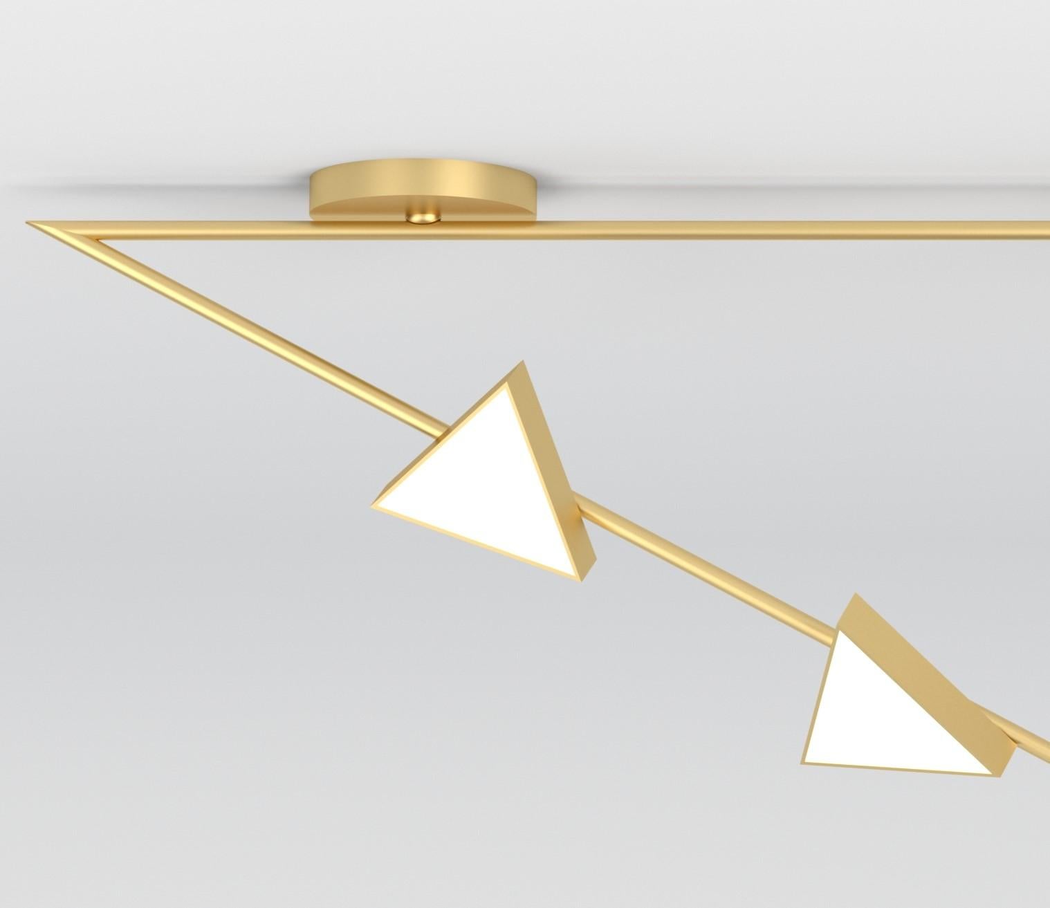 Post-Modern Triangle With Flat Triangles Ceiling Light by Atelier Areti For Sale
