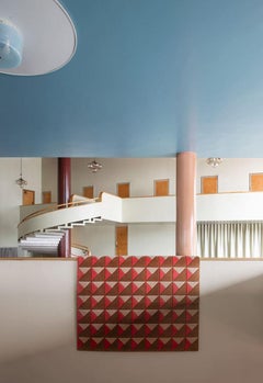 Tappeto Triangolo in Lana Rosa Persimmon