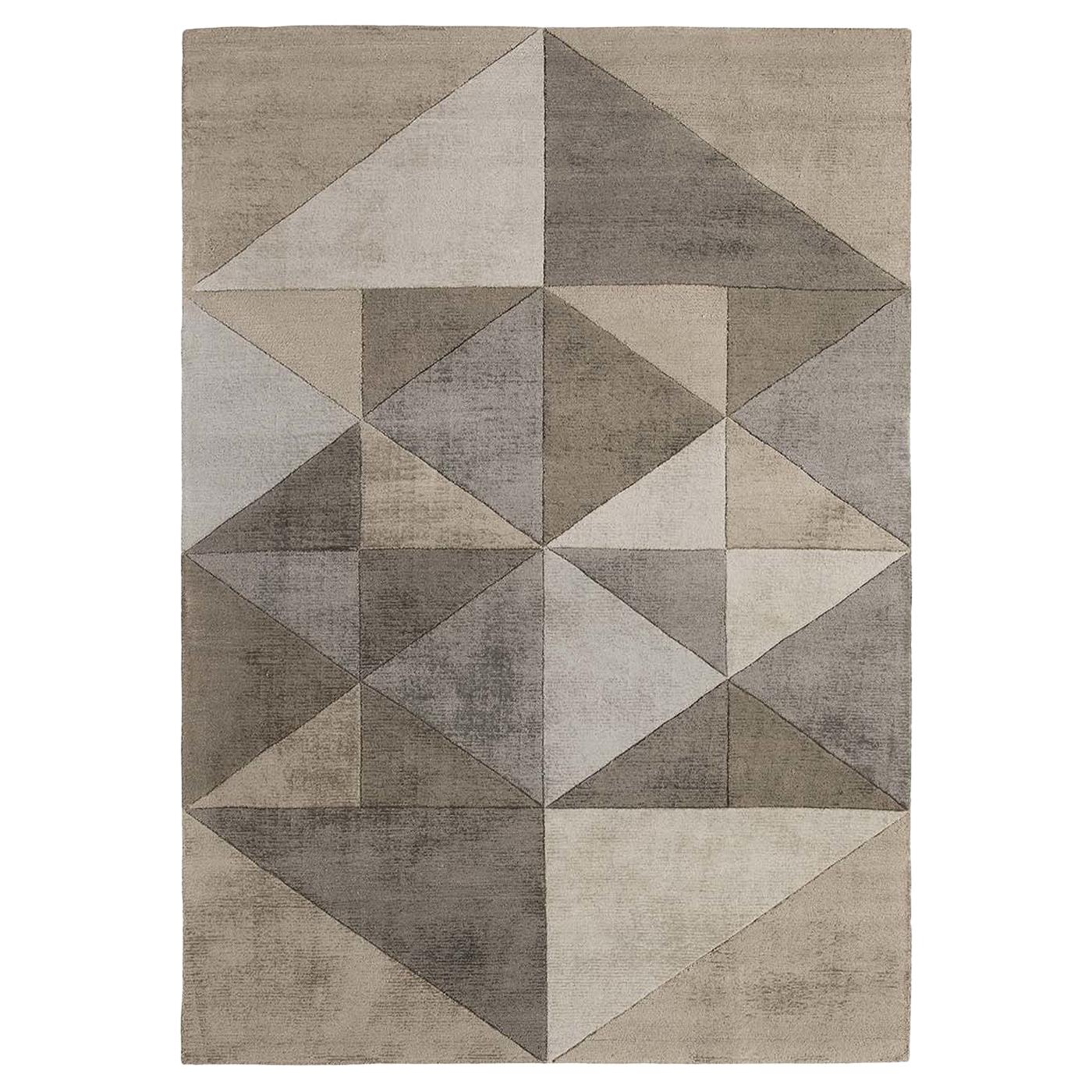 Triangles Rug Beige For Sale