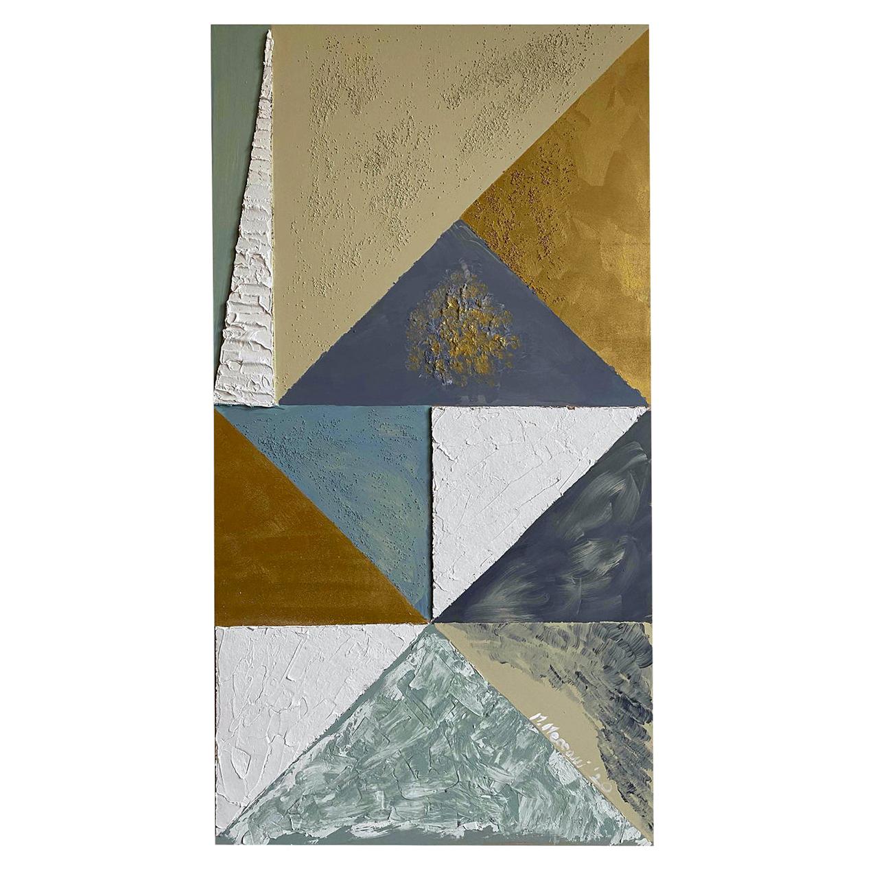 Triangolazioni Due Decorative Panel by Mascia Meccani For Sale