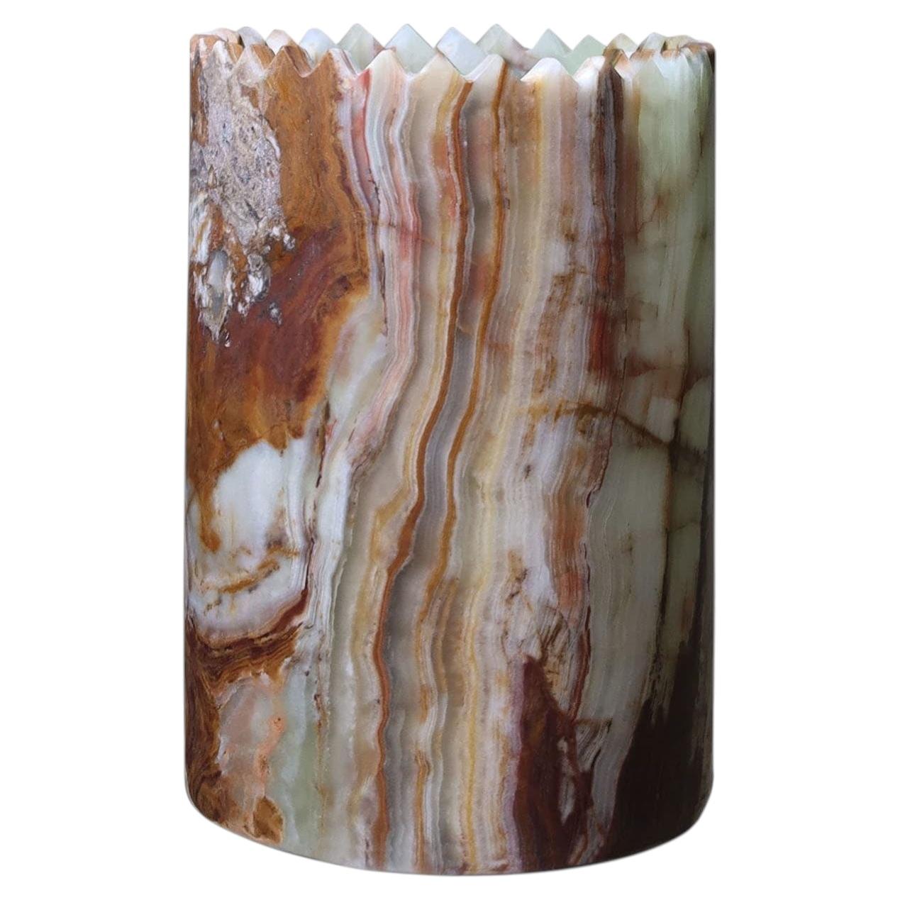Vaso "Triangoli" in onice verde