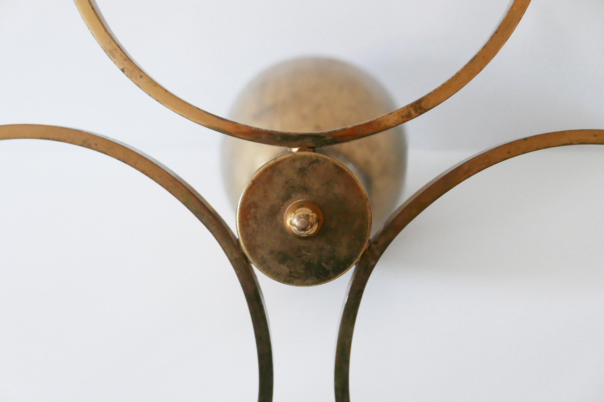 Triangular Bauhaus Brass Chandelier or Pendant Lamp, 1930s, Germany 15