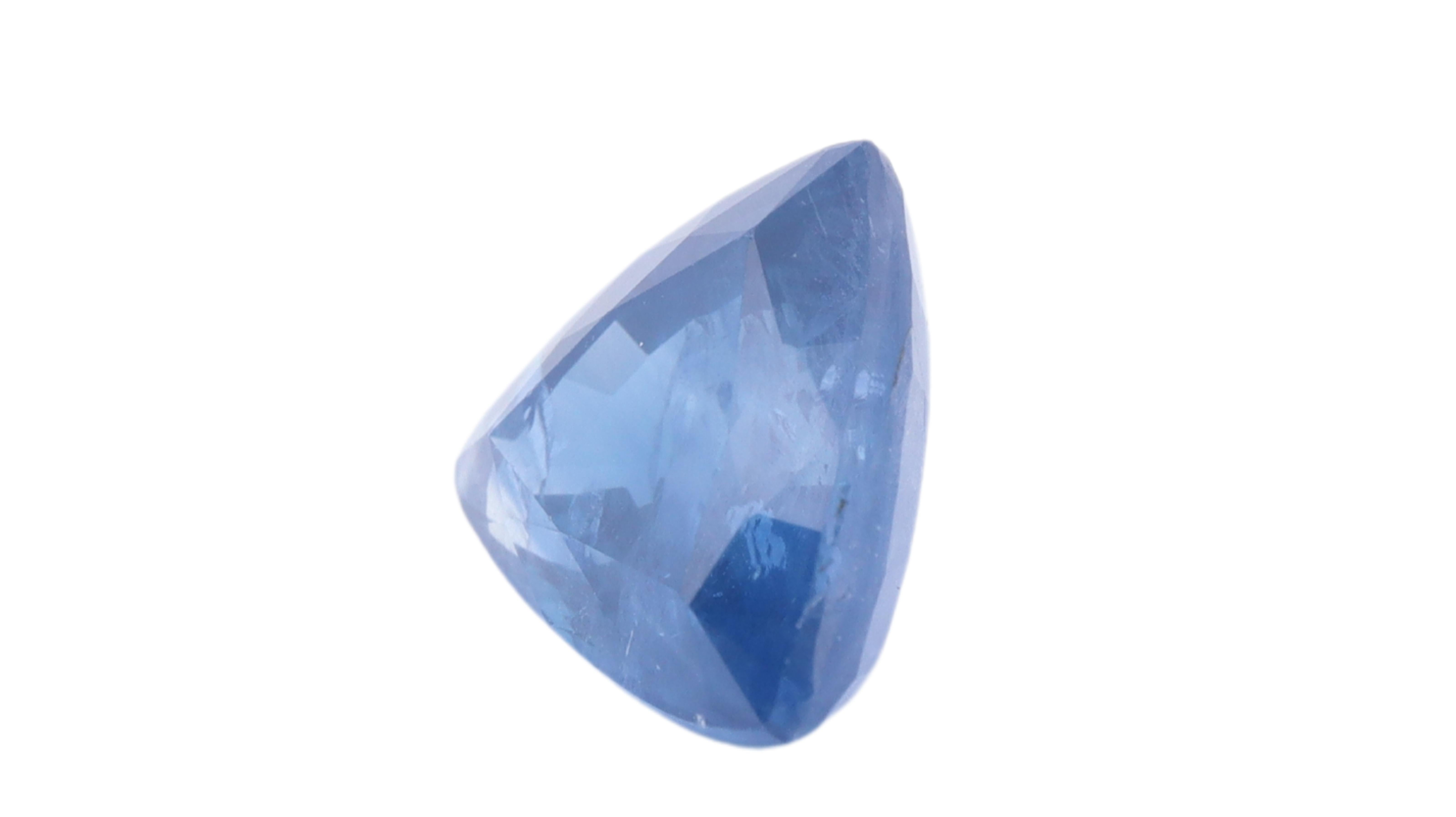 Dreieckiger blauer Saphir aus Sri Lanka - 2,61 Karat (Trillionschliff) im Angebot