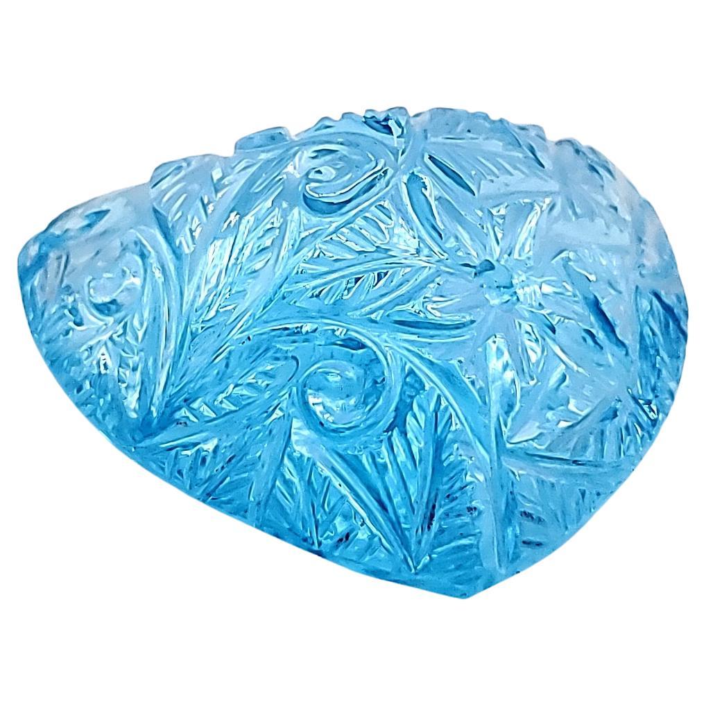 Dreieckiger blauer Topas-Schnitzerei-Cts 70.14