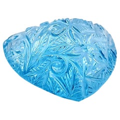 Dreieckiger blauer Topas-Schnitzerei-Cts 70.14
