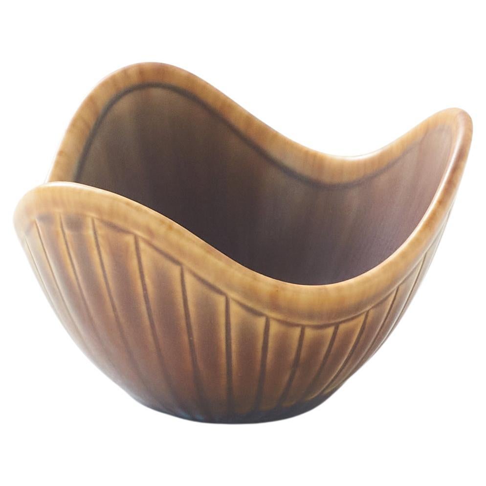 Triangular Ceramic Bowl by Gunnar Nylund For Sale