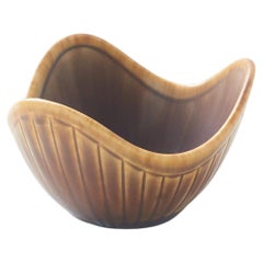 Triangular Ceramic Bowl by Gunnar Nylund