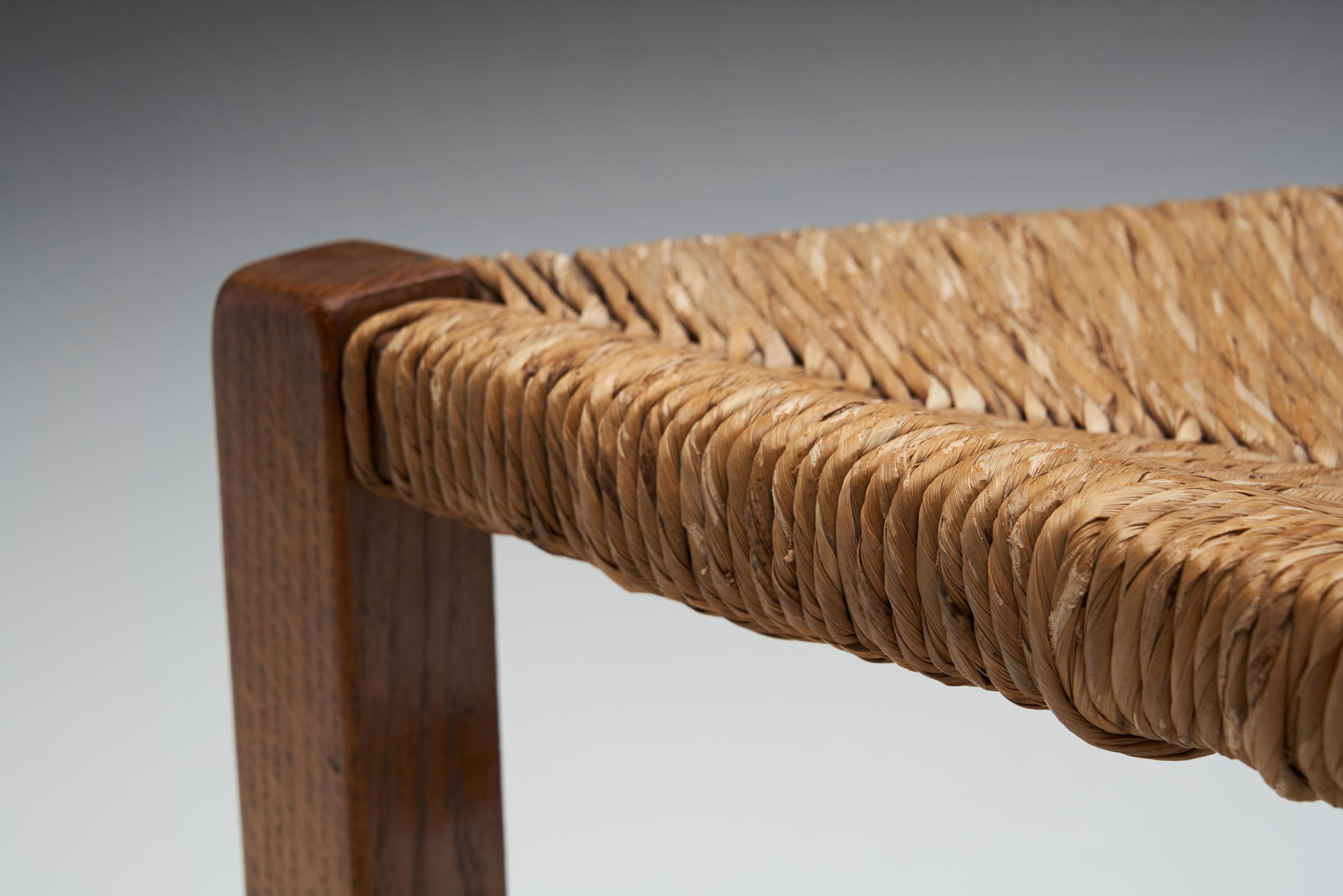 Triangular Chair in Oak and Cane, the Netherlands, circa 1960s-1970s 4