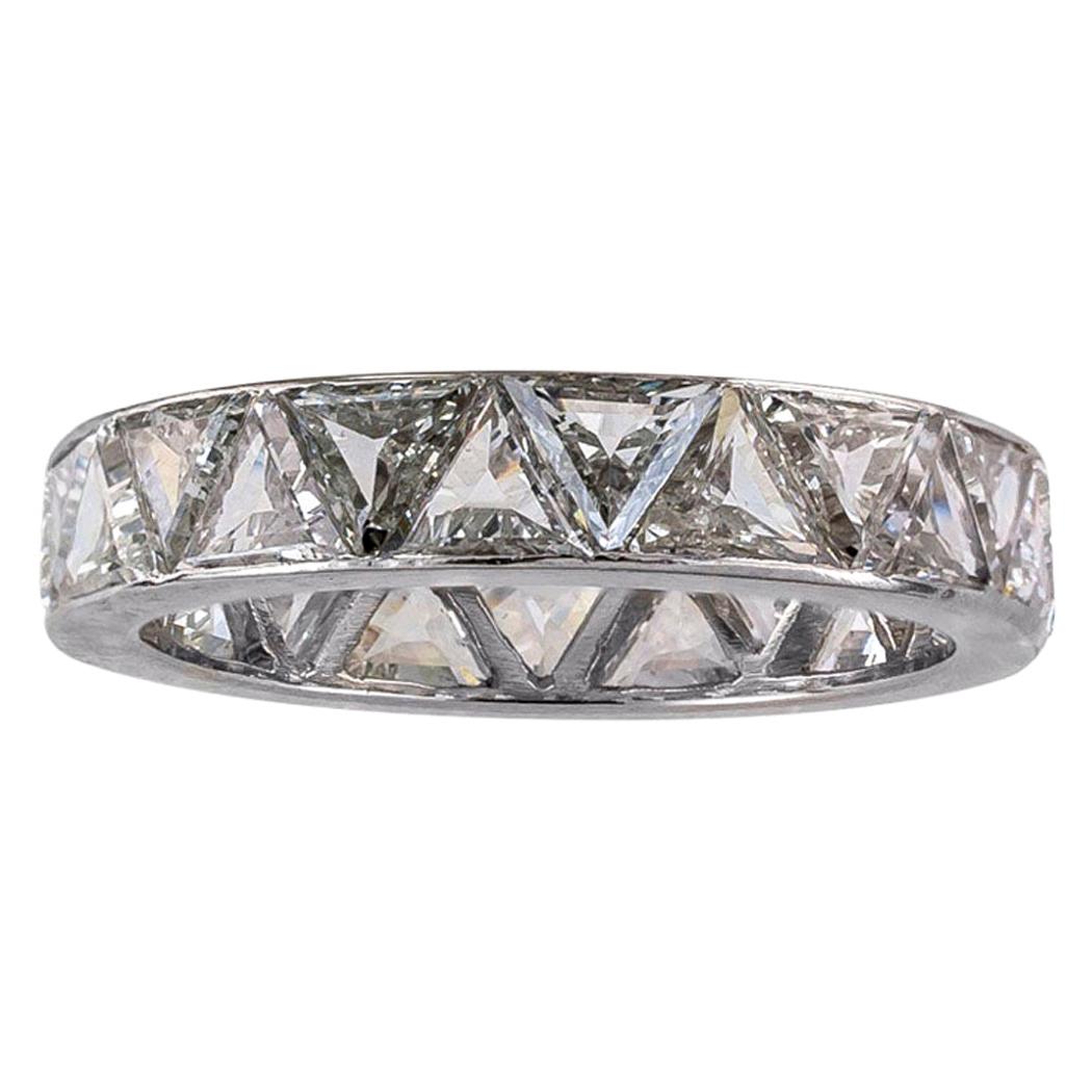 Triangular Cut Diamonds Palladium Eternity Ring