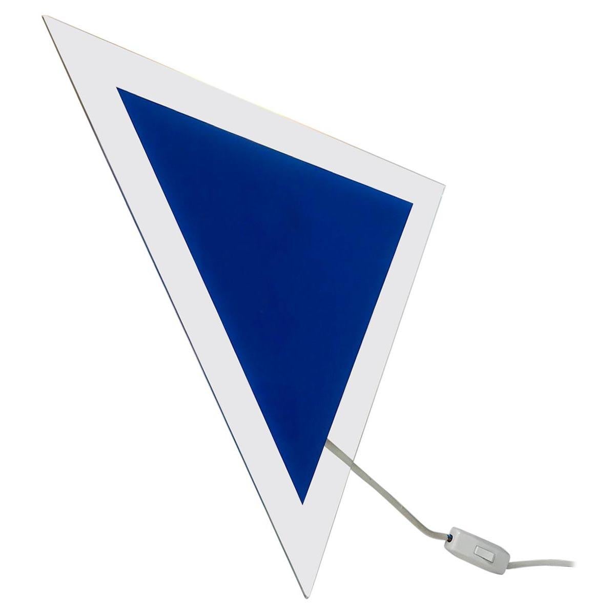 Triangular Danish Minimalist Wall Light in Glass, 1980s