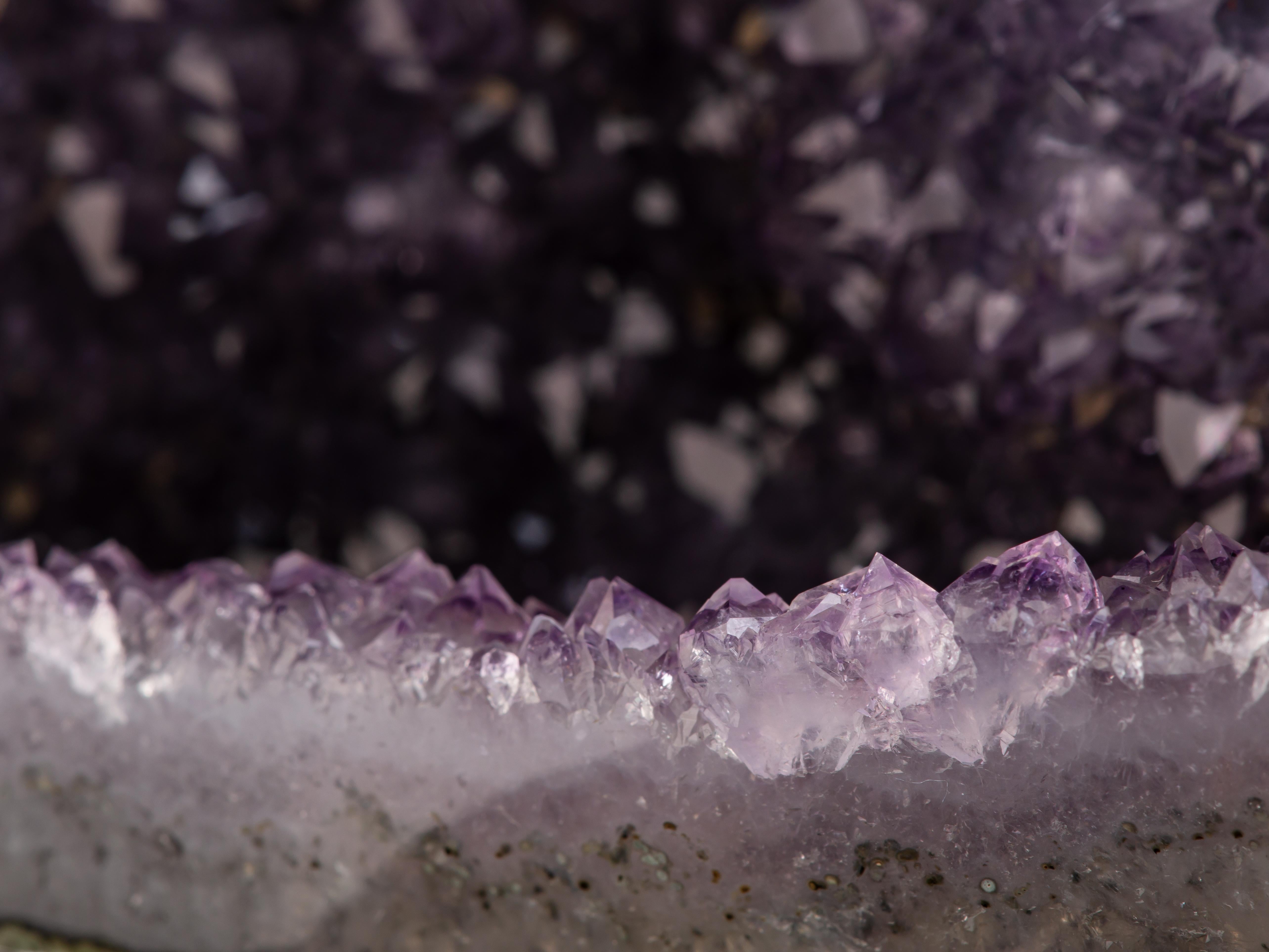 Triangular Geode Section with Perched Calcite For Sale 3