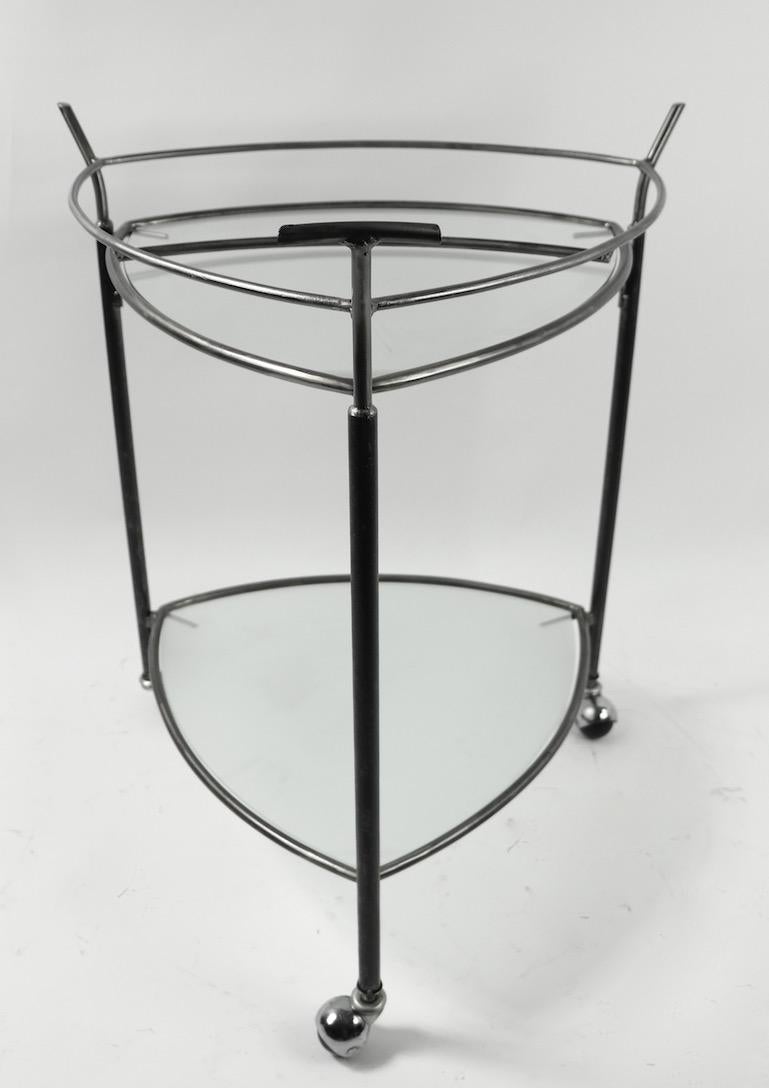 Mid-Century Modern Triangular Guitar Pick Form Serving Bar Cart